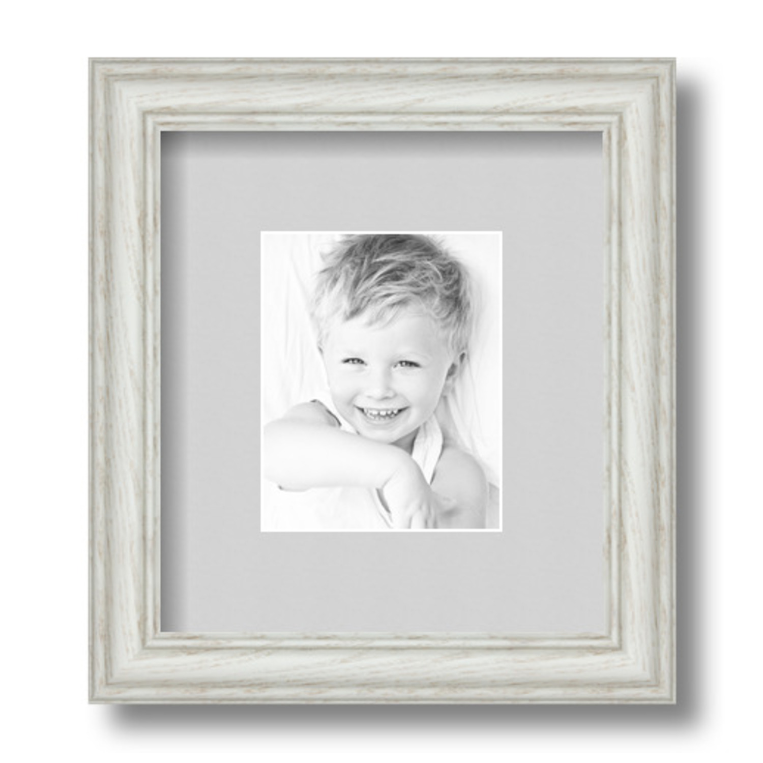 ArtToFrames Matted 7.5x9 White Picture Frame with 2" Mat, 3.5x5 Opening 4098