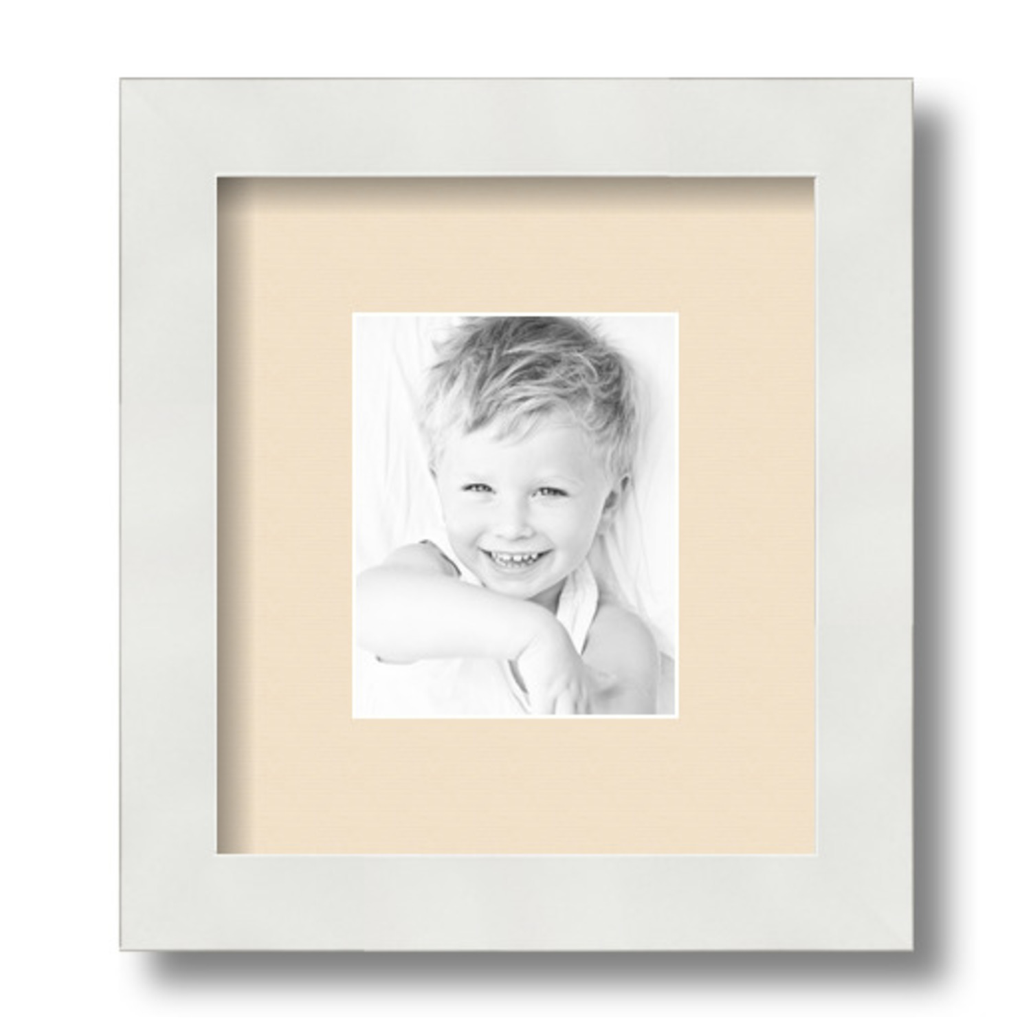 ArtToFrames Matted 7.5x9 White Picture Frame with 2" Mat, 3.5x5 Opening 3966