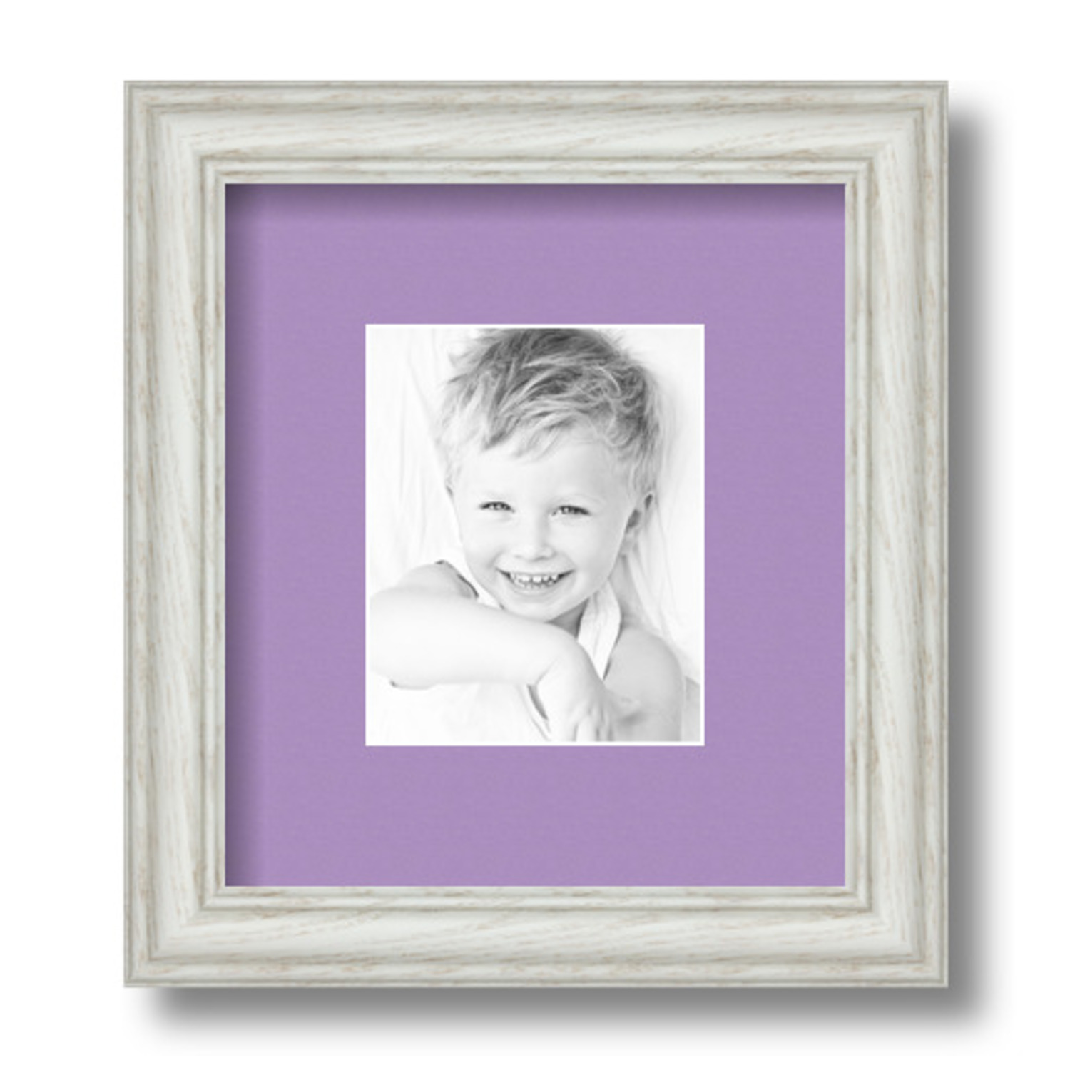 ArtToFrames Matted 7.5x9 White Picture Frame with 2" Mat, 3.5x5 Opening 4098