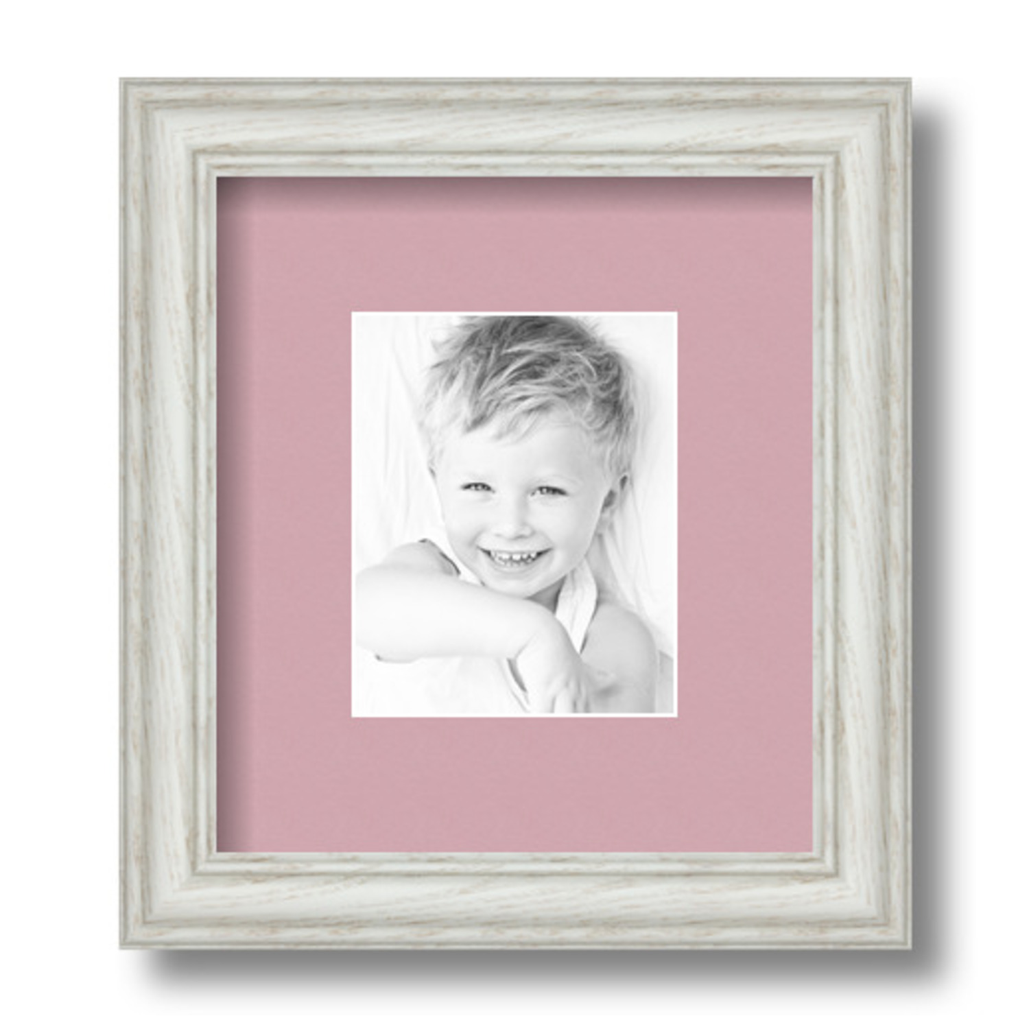 ArtToFrames Matted 7.5x9 White Picture Frame with 2" Mat, 3.5x5 Opening 4098