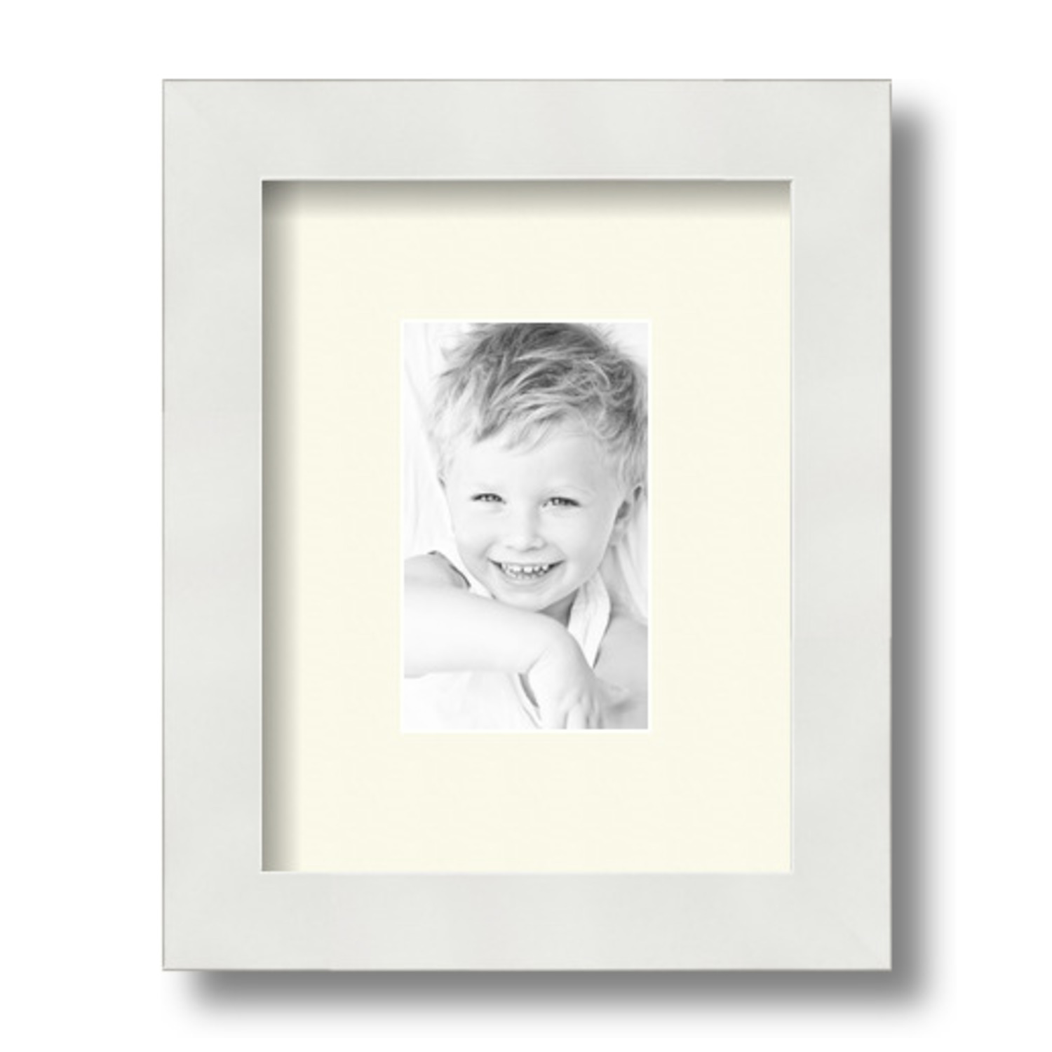 ArtToFrames Matted 7x9 White Picture Frame with 2" Mat, 3x5 Opening 3966