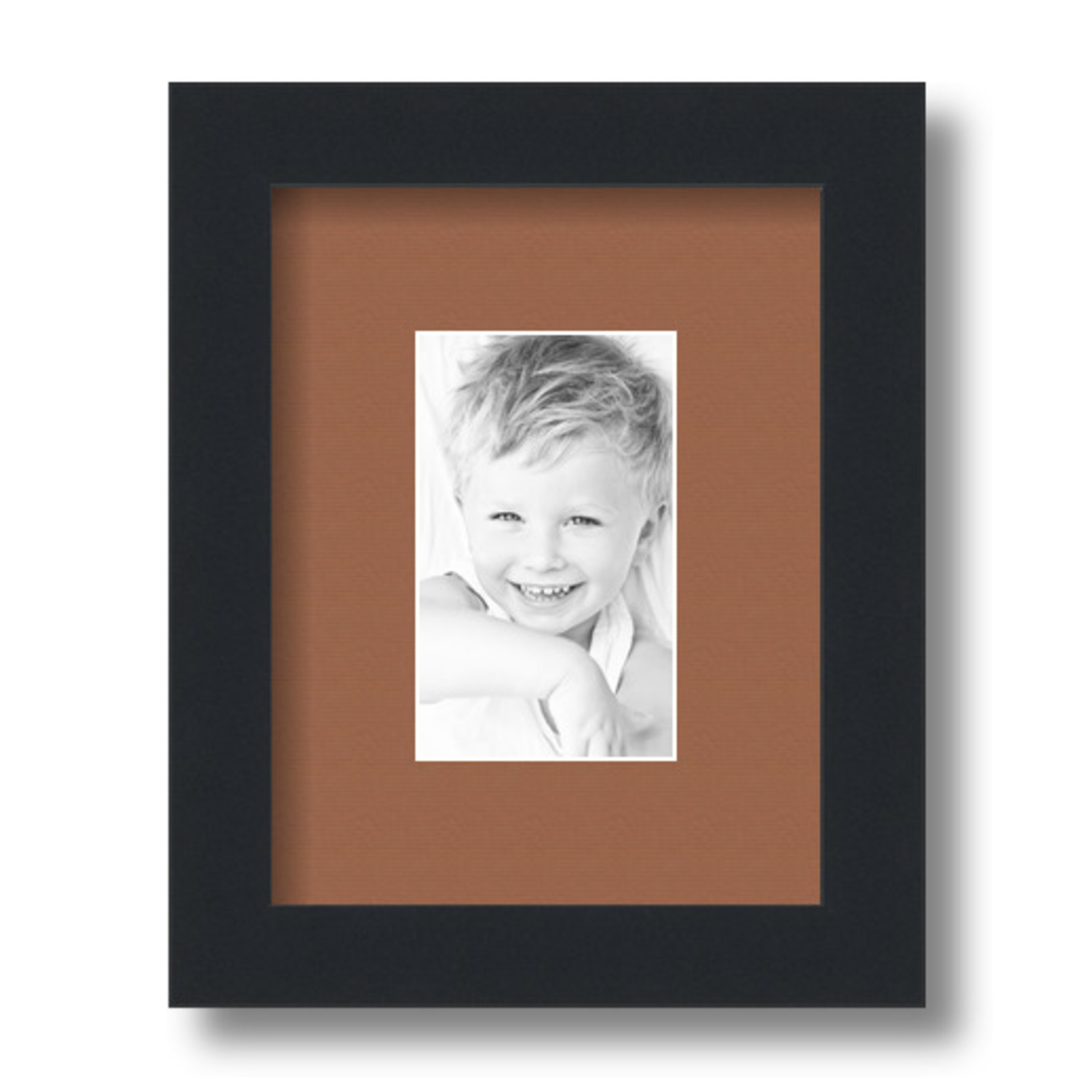 ArtToFrames Matted 7x9 Black Picture Frame with 2" Mat, 3x5 Opening 3926