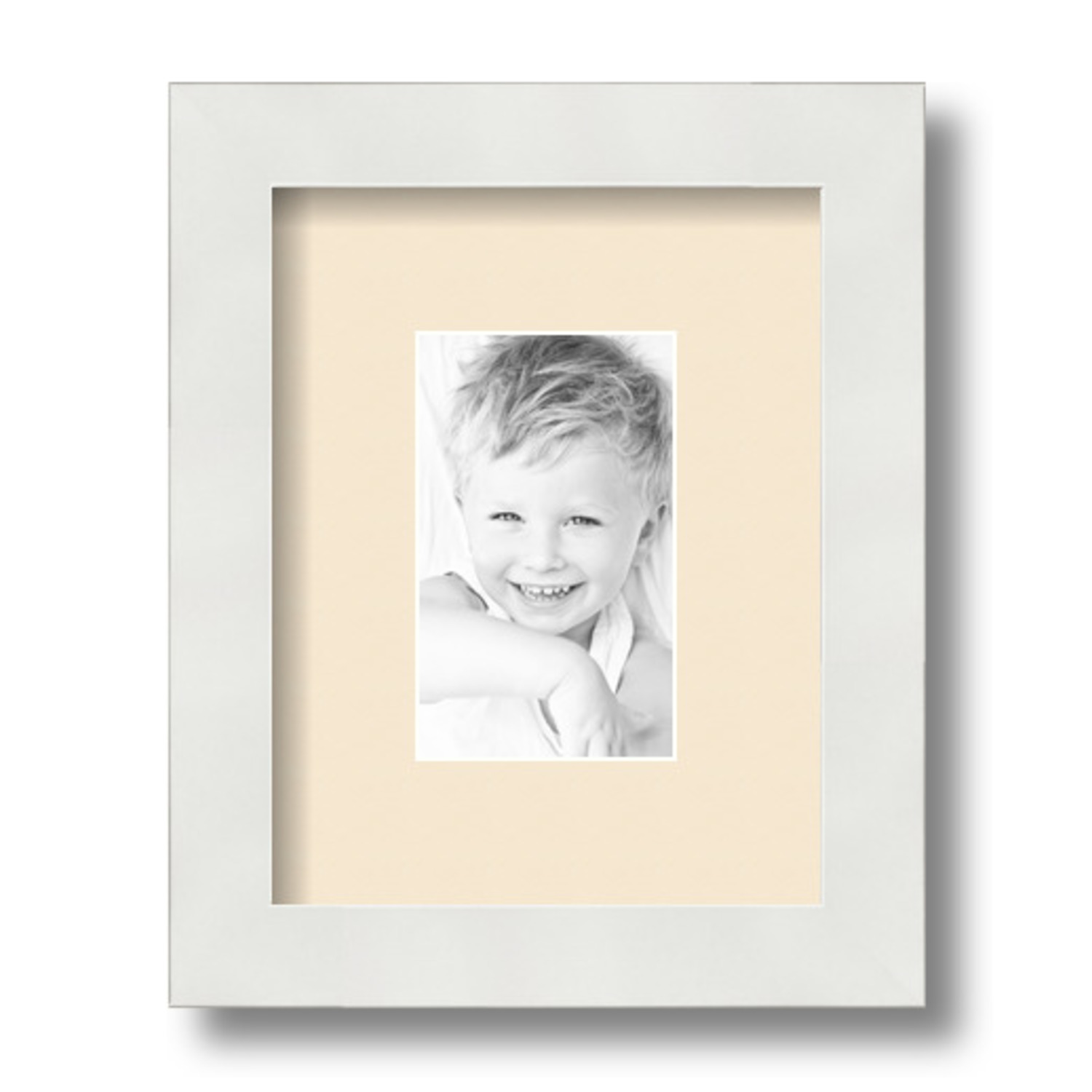 ArtToFrames Matted 7x9 White Picture Frame with 2" Mat, 3x5 Opening 3966