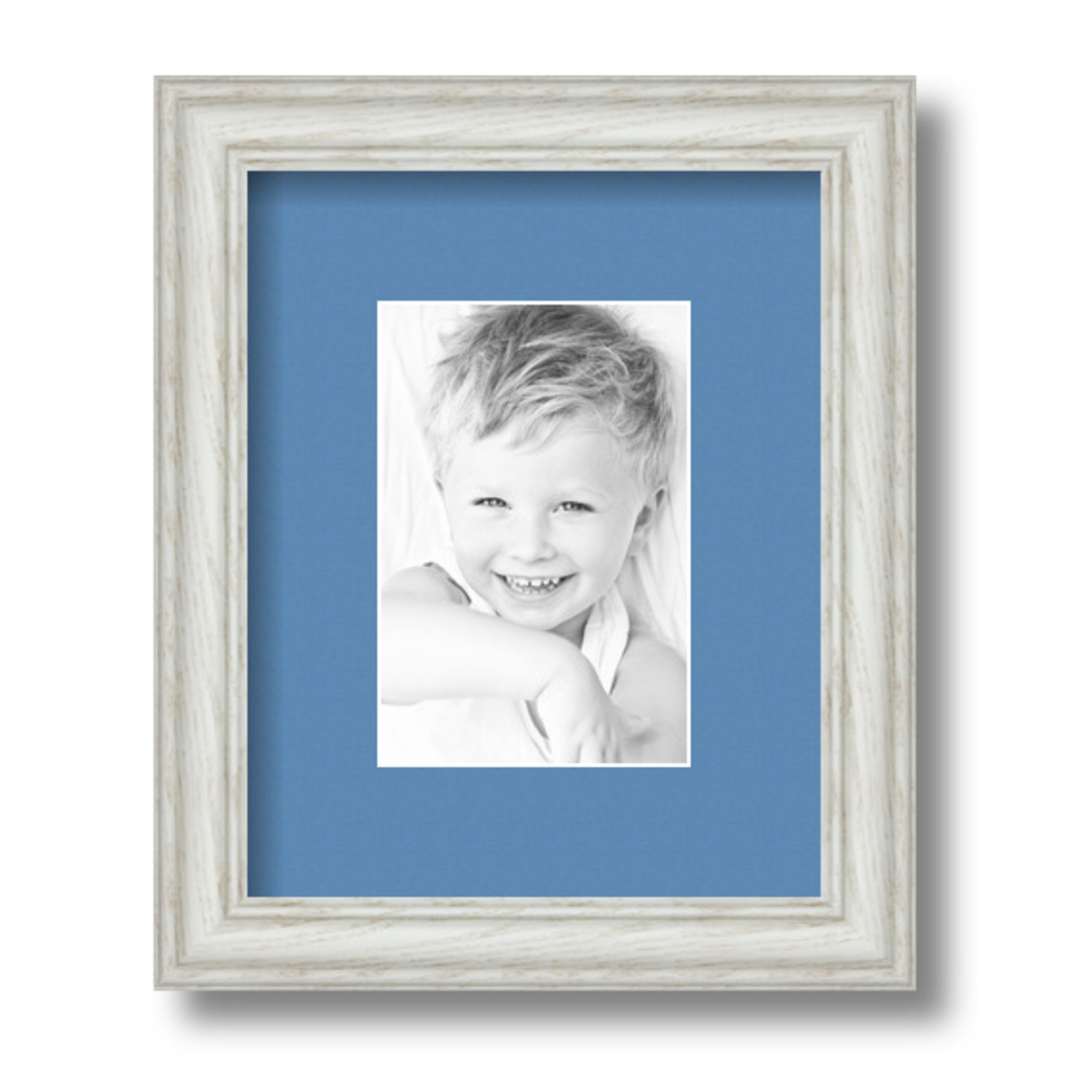 ArtToFrames Matted 8x10 White Picture Frame with 2" Mat, 4x6 Opening 4098