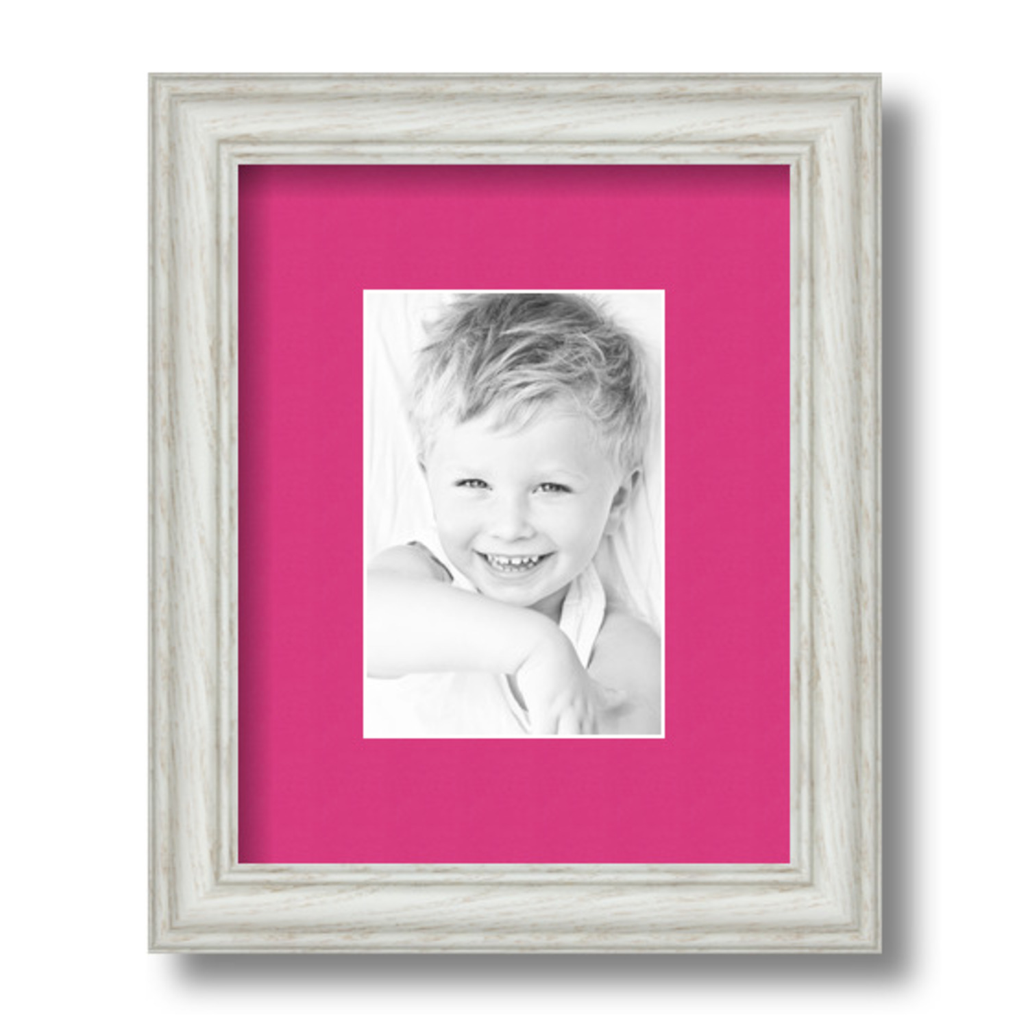 ArtToFrames Matted 8x10 White Picture Frame with 2" Mat, 4x6 Opening 4098