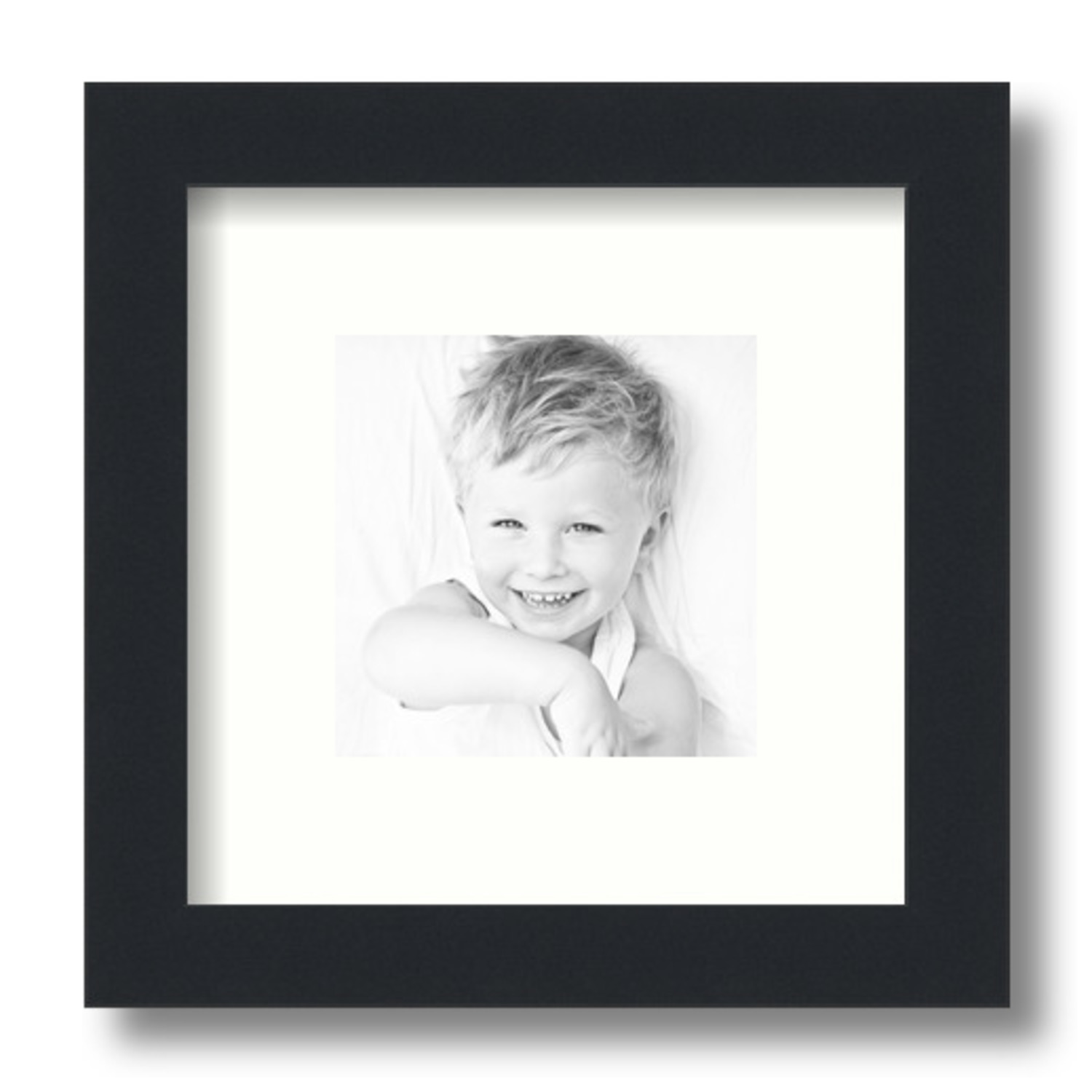 ArtToFrames Matted 9x9 Black Picture Frame with 2" Mat, 5x5 Opening 3926