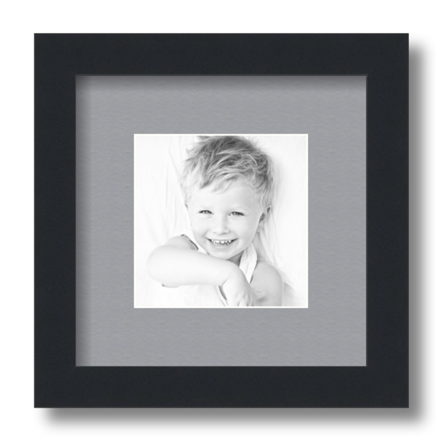 ArtToFrames Matted 9x9 Black Picture Frame with 2" Mat, 5x5 Opening 3926