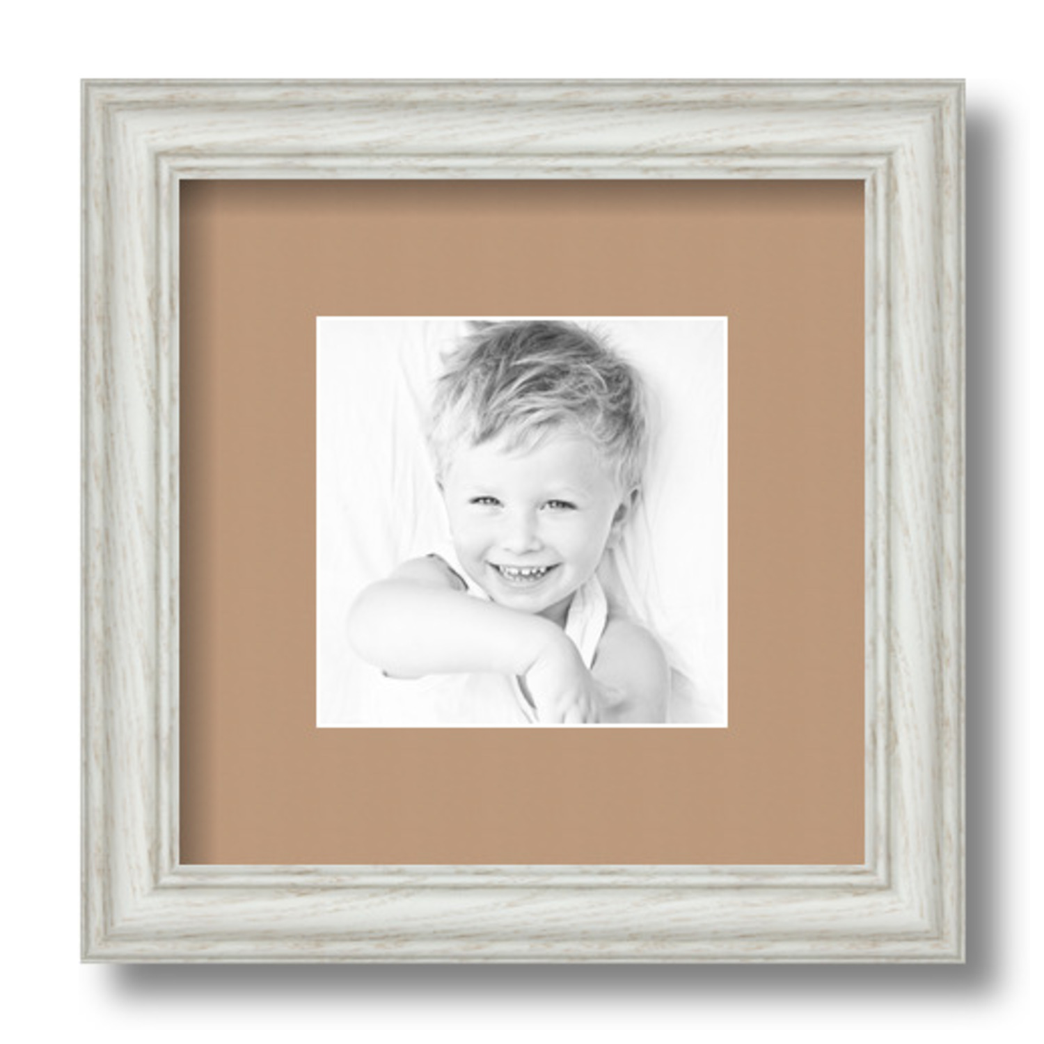 ArtToFrames Matted 9x9 White Picture Frame with 2" Mat, 5x5 Opening 4098