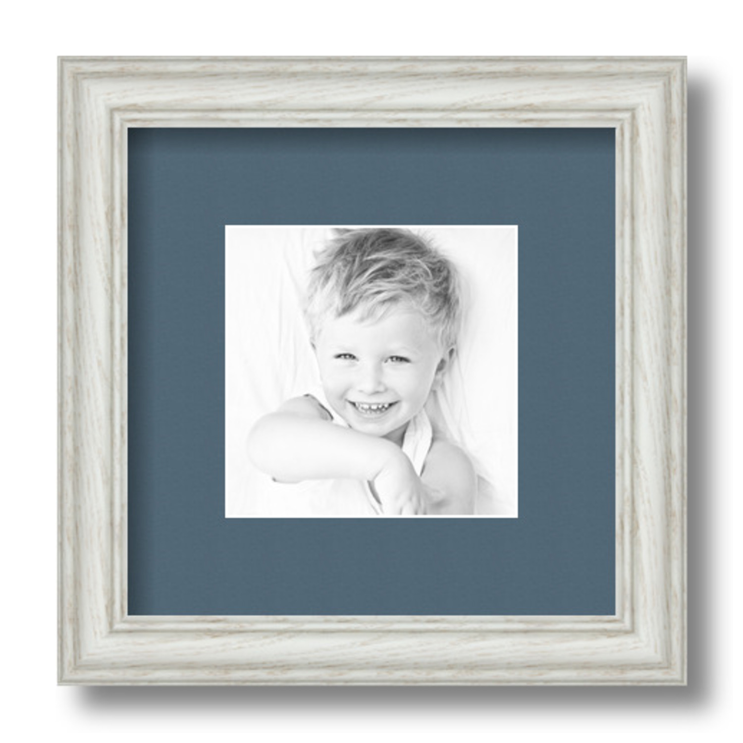 ArtToFrames Matted 9x9 White Picture Frame with 2" Mat, 5x5 Opening 4098