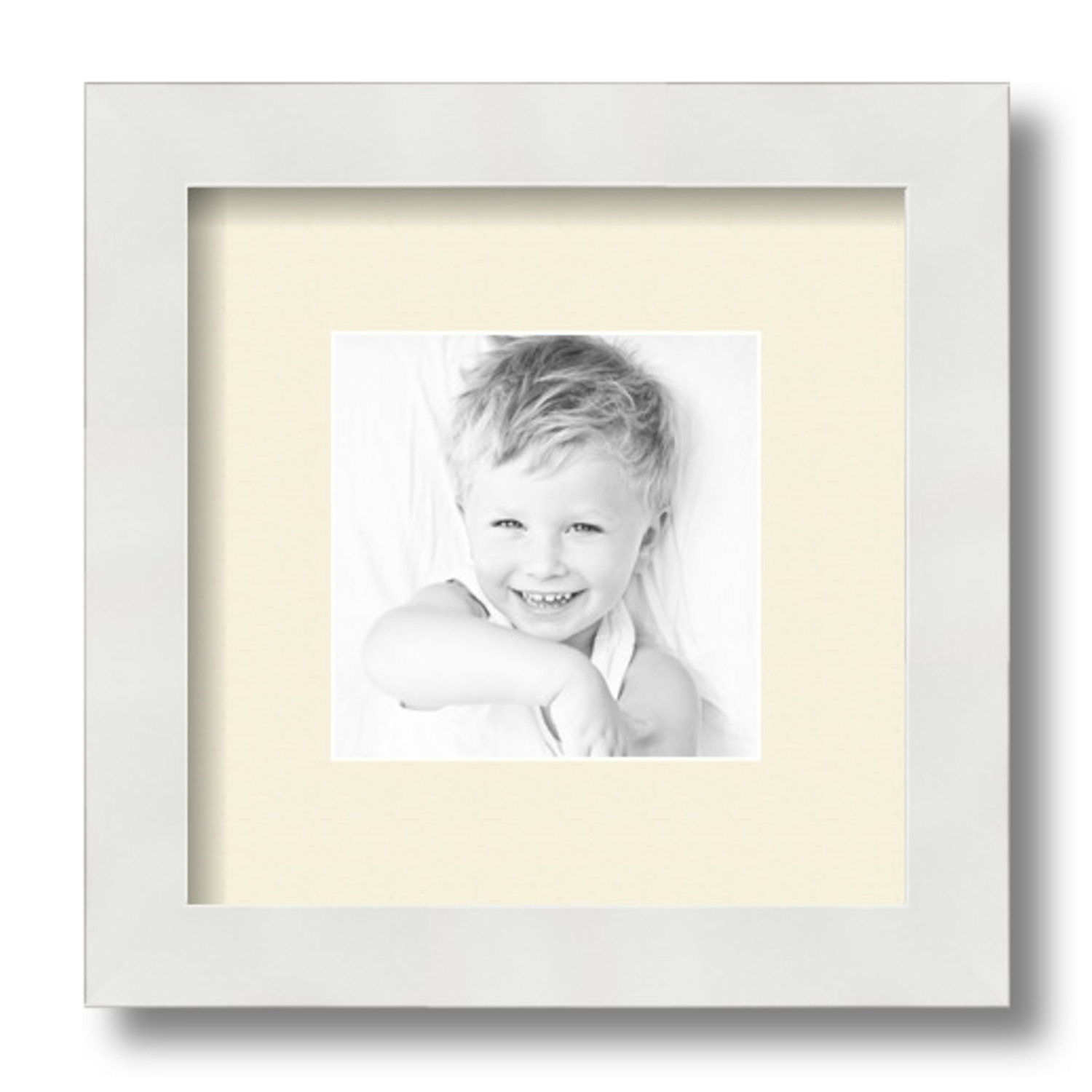 ArtToFrames Matted 9x9 White Picture Frame with 2" Mat, 5x5 Opening 3966