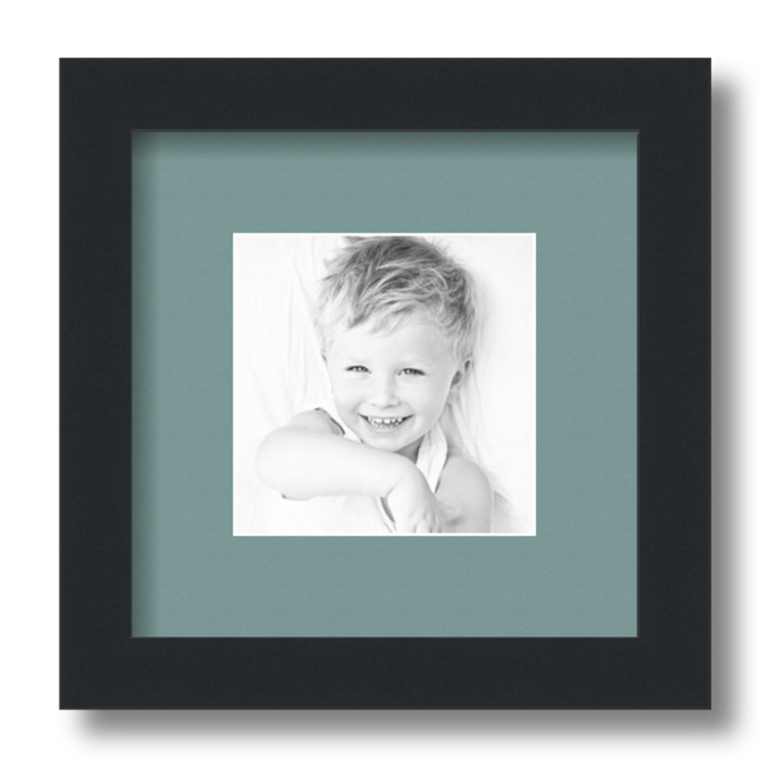 ArtToFrames Matted 9x9 Black Picture Frame with 2" Mat, 5x5 Opening 3926