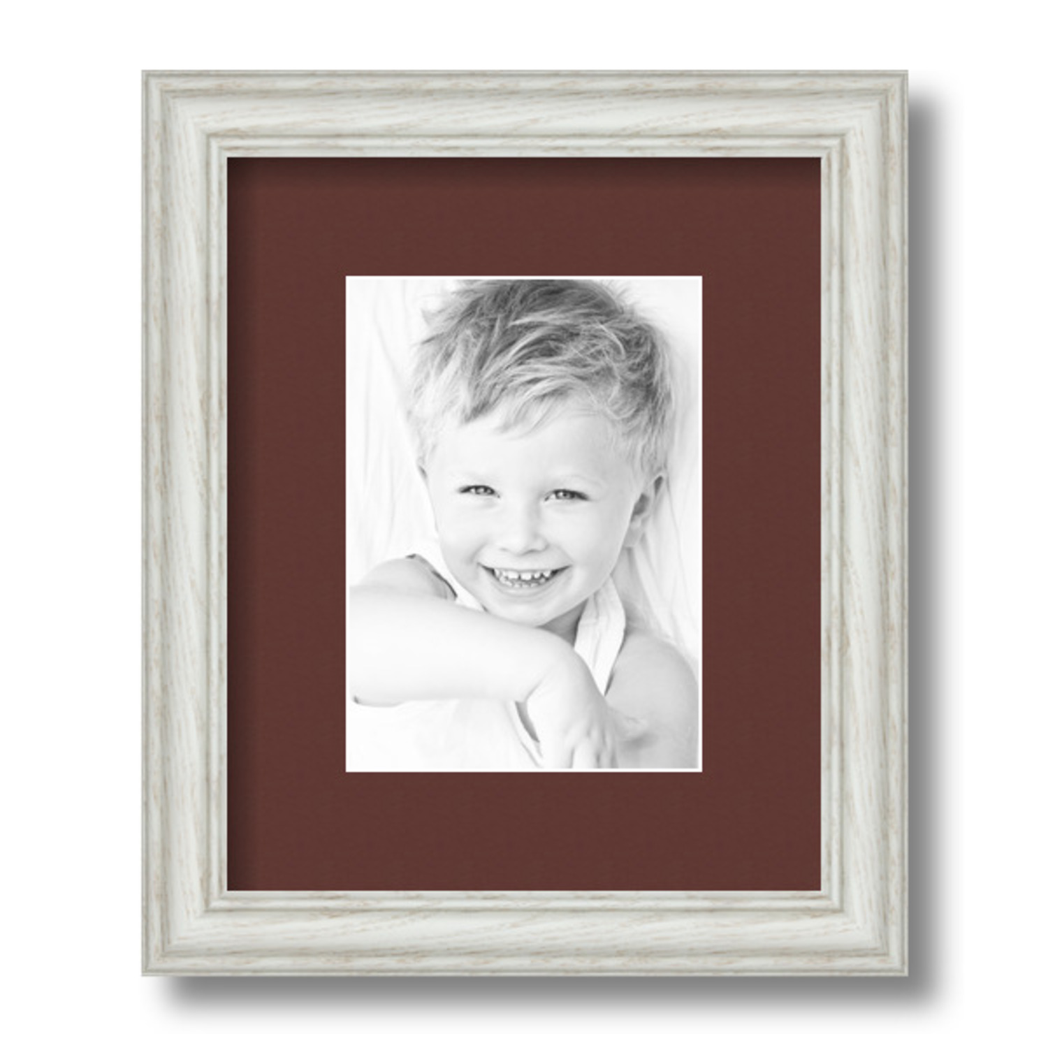 ArtToFrames Matted 9x11 White Picture Frame with 2" Mat, 5x7 Opening 4098