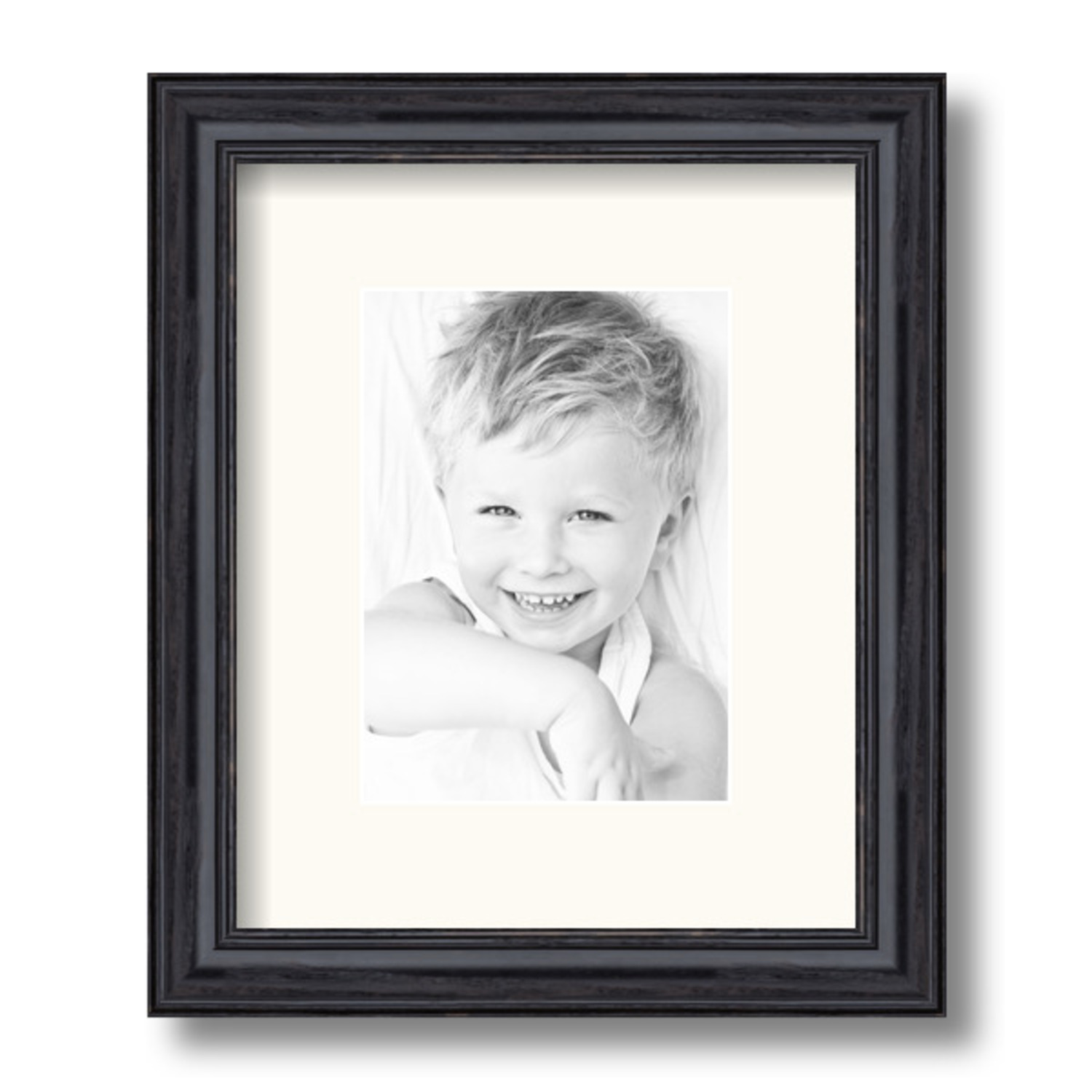 ArtToFrames Matted 9x11 Black Picture Frame with 2" Mat, 5x7 Opening 4083