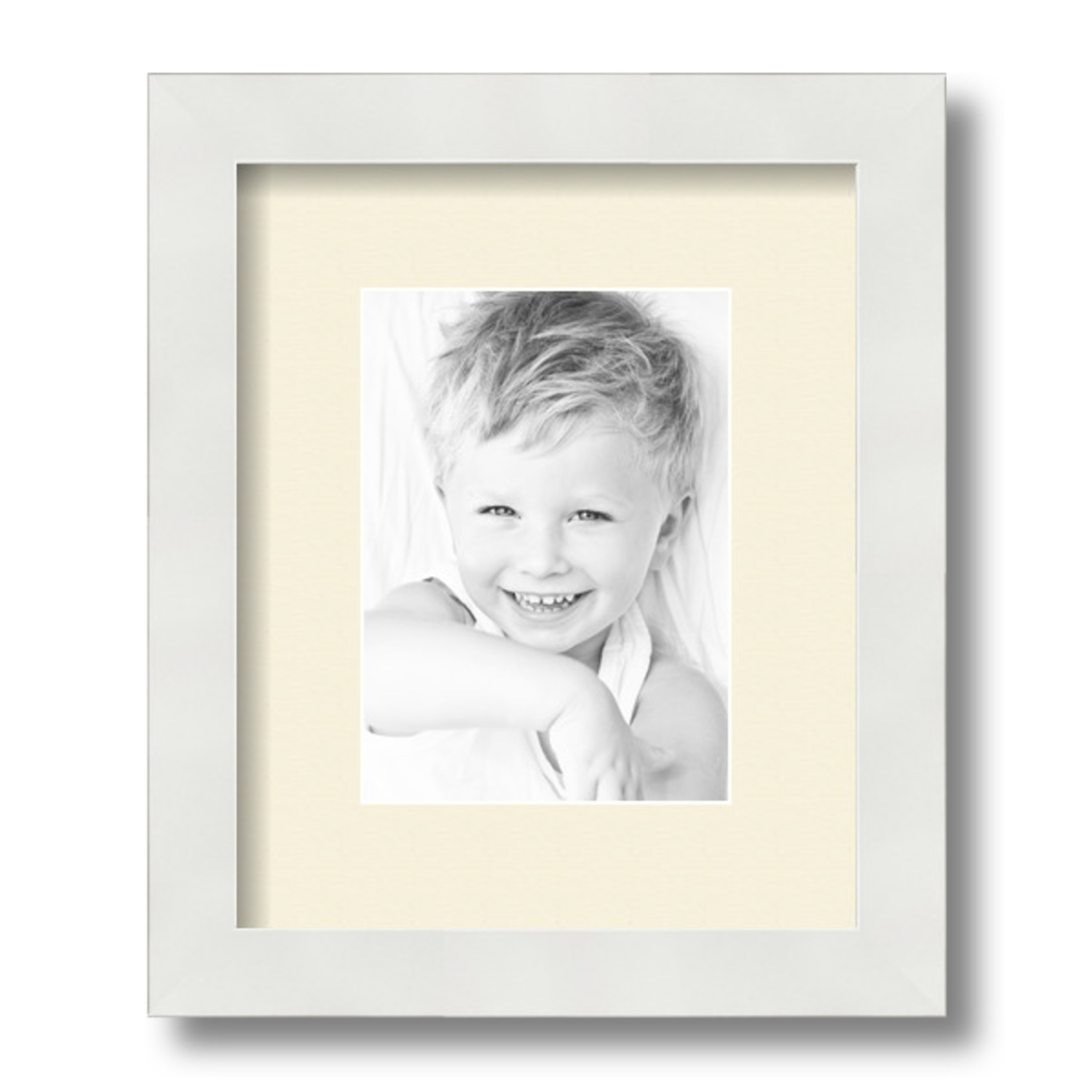 ArtToFrames Matted 9x11 White Picture Frame with 2" Mat, 5x7 Opening 3966