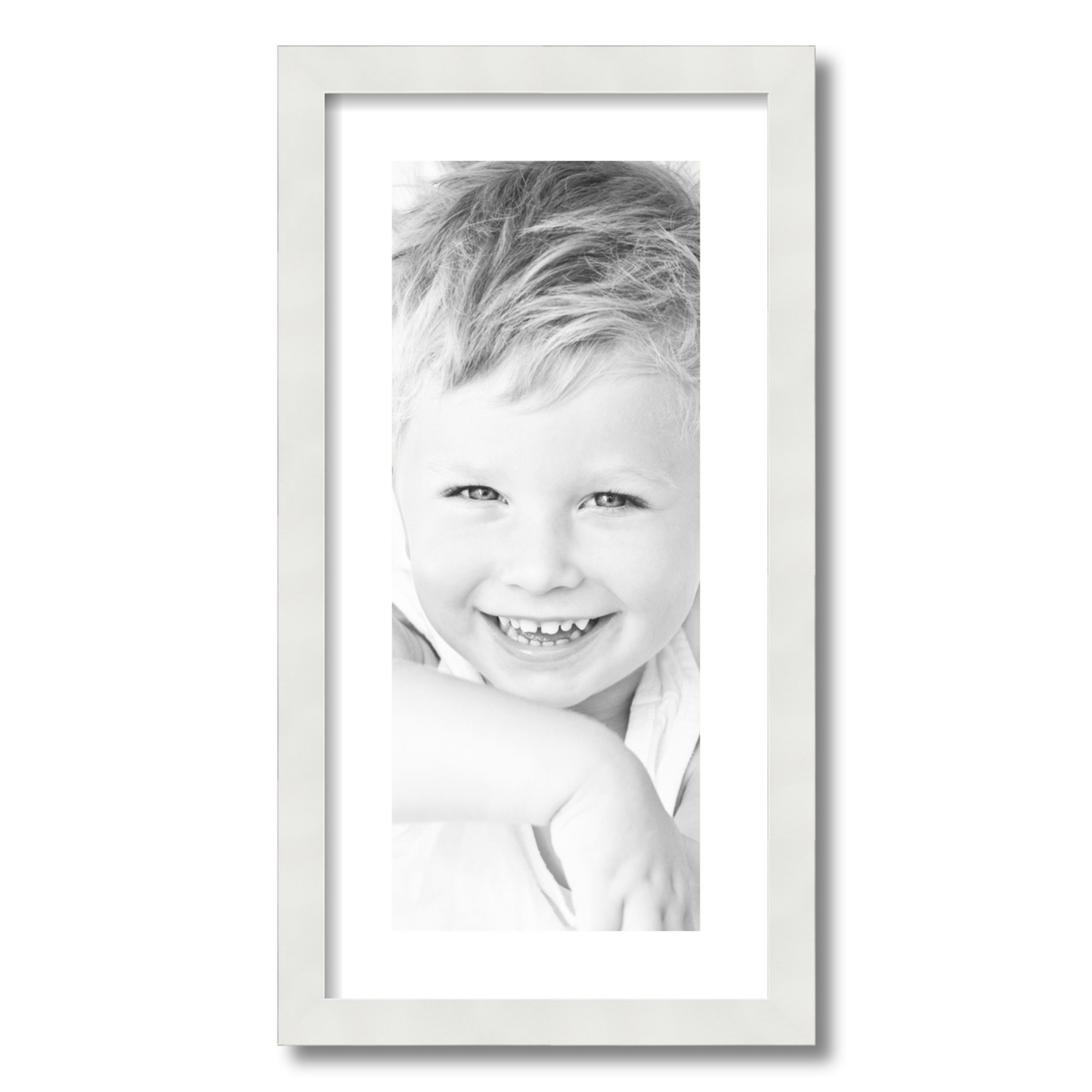 ArtToFrames Matted 12x24 White Picture Frame with 2" Mat, 8x20 Opening 3966