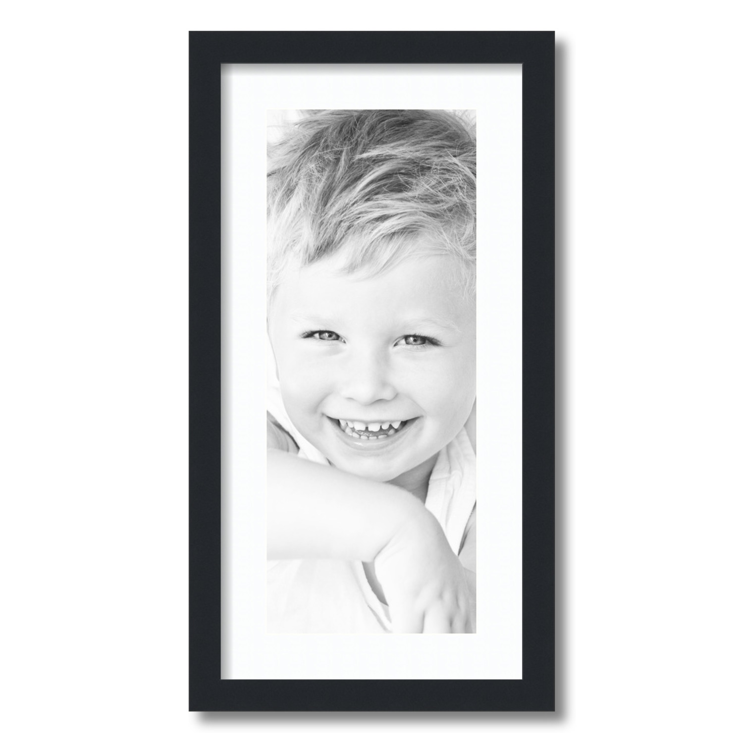 ArtToFrames Matted 12x24 Black Picture Frame with 2" Mat, 8x20 Opening 3926