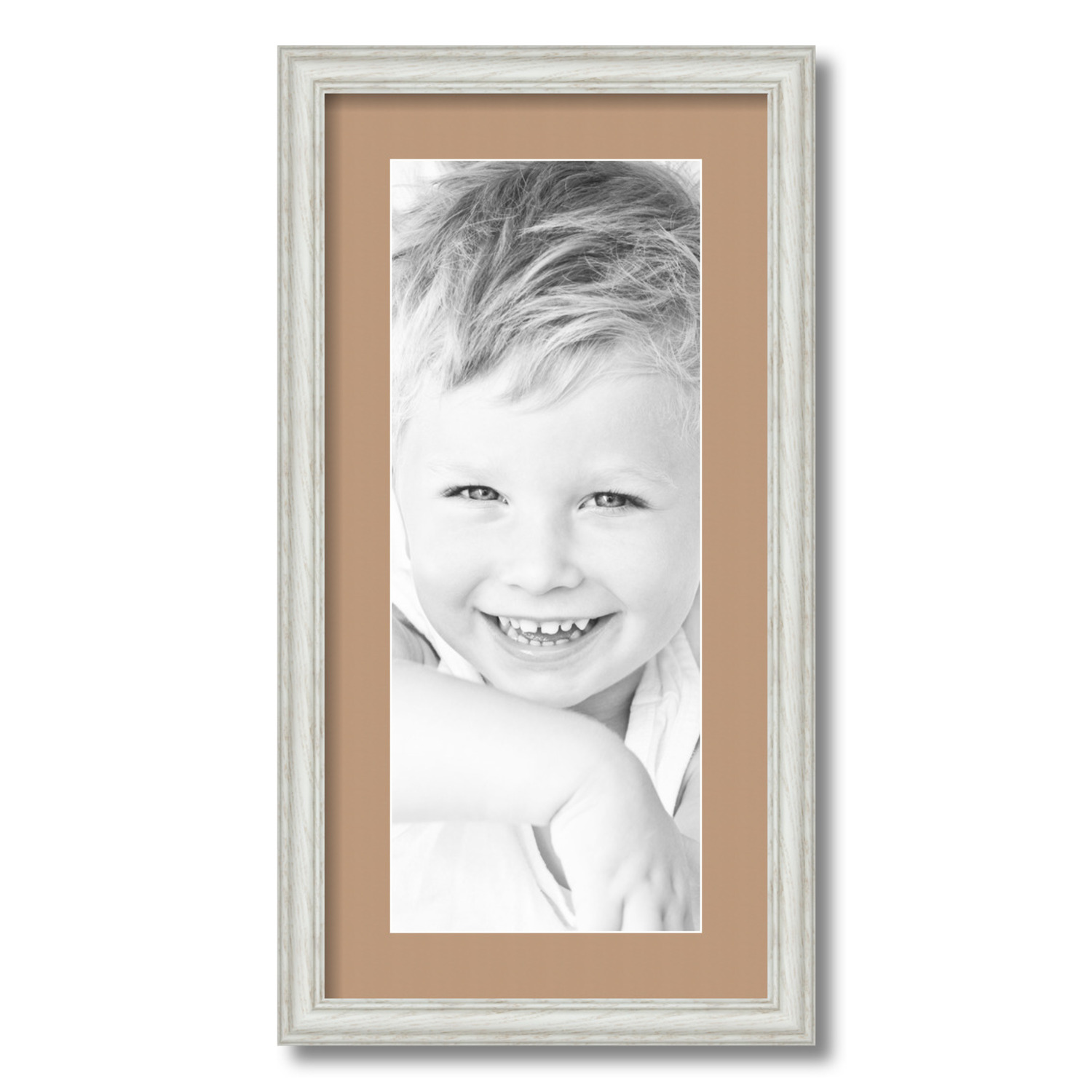 ArtToFrames Matted 12x24 White Picture Frame with 2" Mat, 8x20 Opening 4098