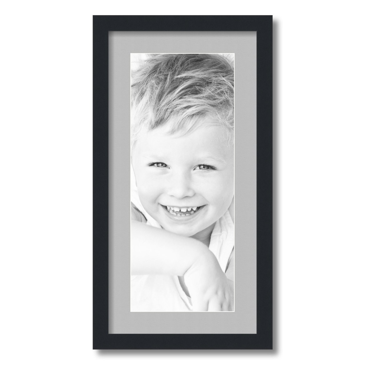 ArtToFrames Matted 12x24 Black Picture Frame with 2" Mat, 8x20 Opening 3926