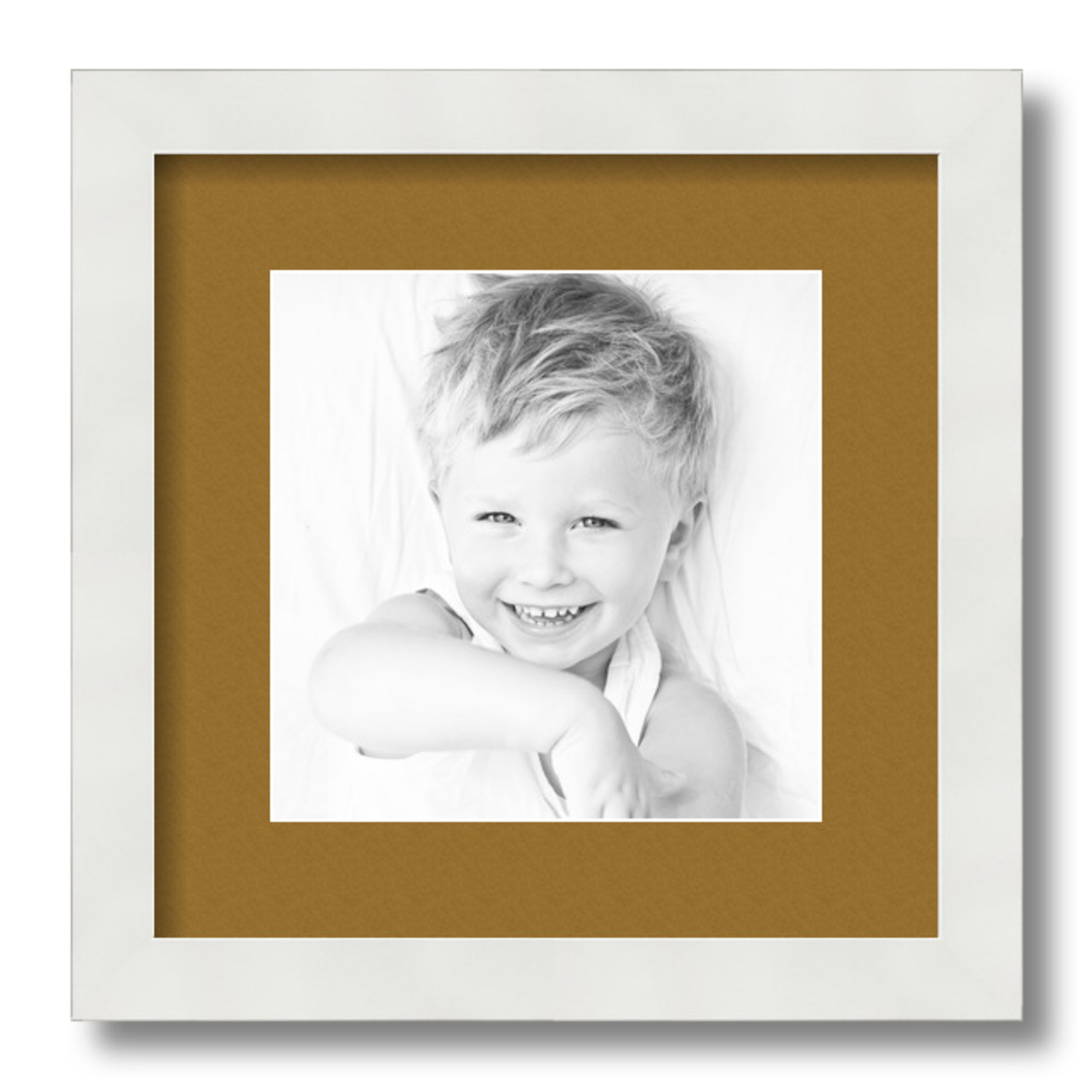 ArtToFrames Matted 12x12 White Picture Frame with 2" Mat, 8x8 Opening 3966