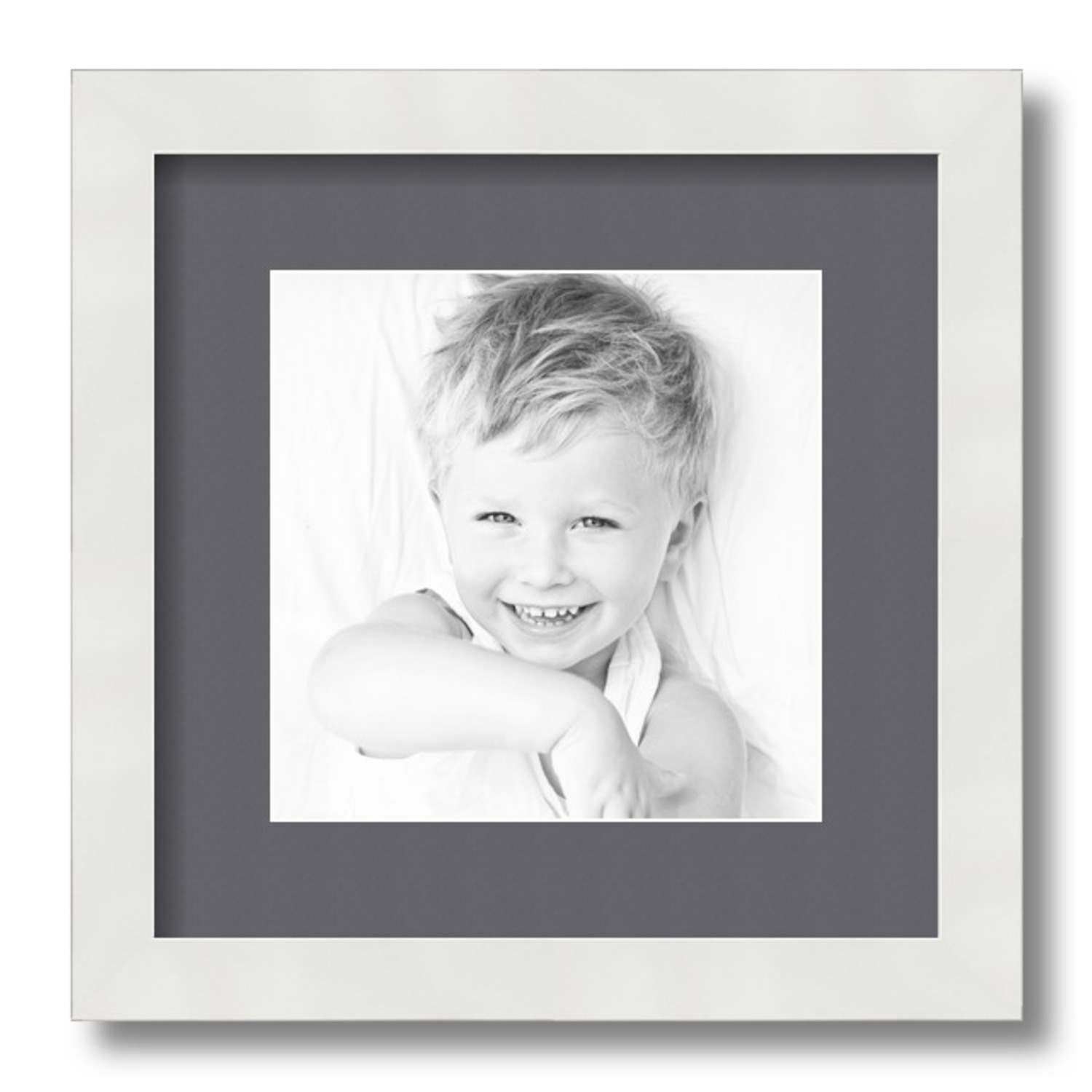 ArtToFrames Matted 12x12 White Picture Frame with 2" Mat, 8x8 Opening 3966