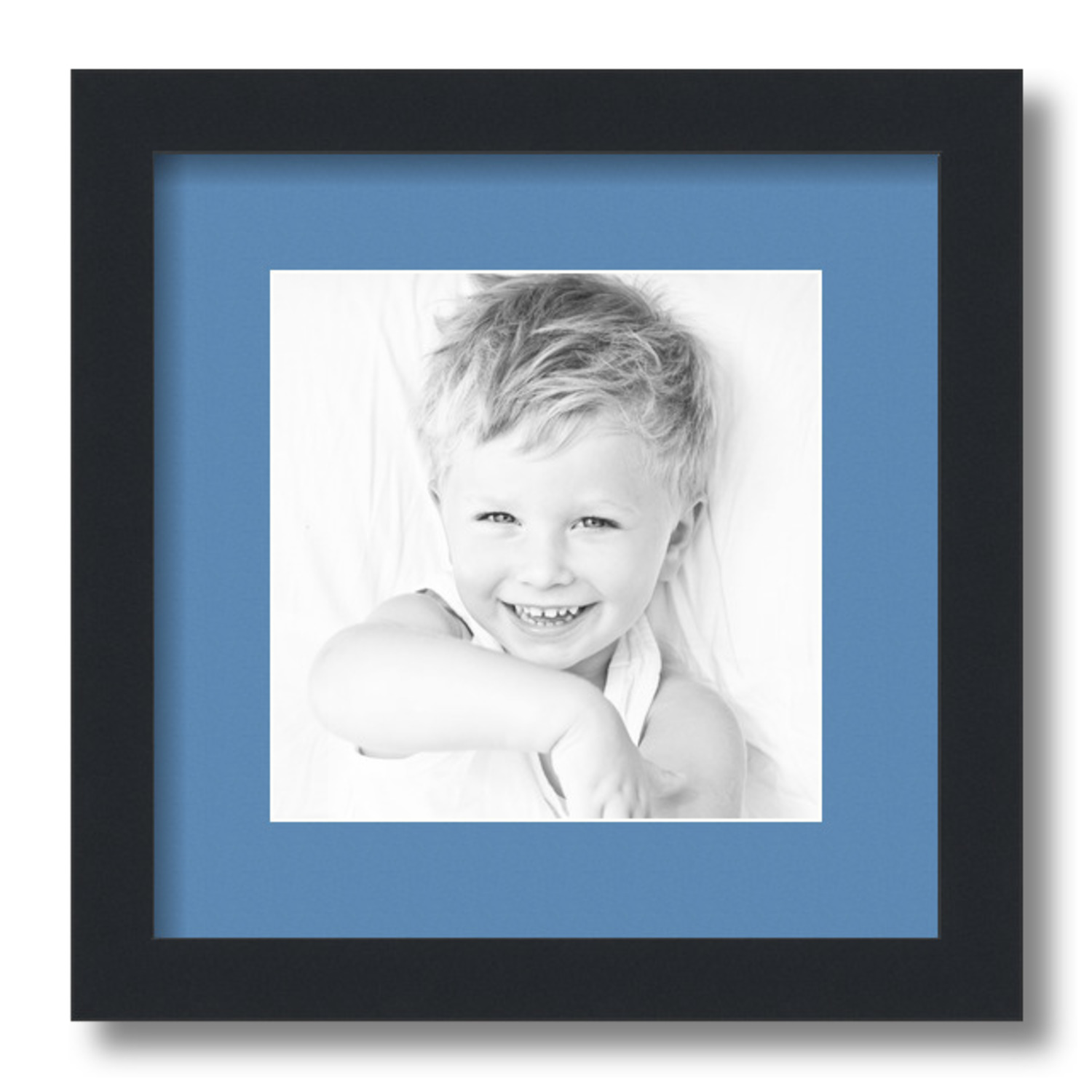 ArtToFrames Matted 12x12 Black Picture Frame with 2" Mat, 8x8 Opening 3926