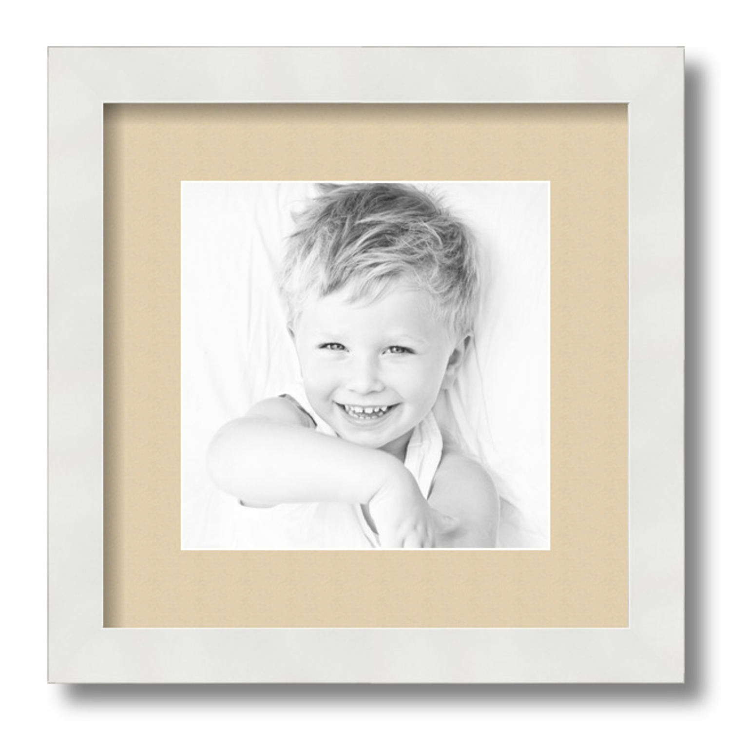 ArtToFrames Matted 12x12 White Picture Frame with 2" Mat, 8x8 Opening 3966