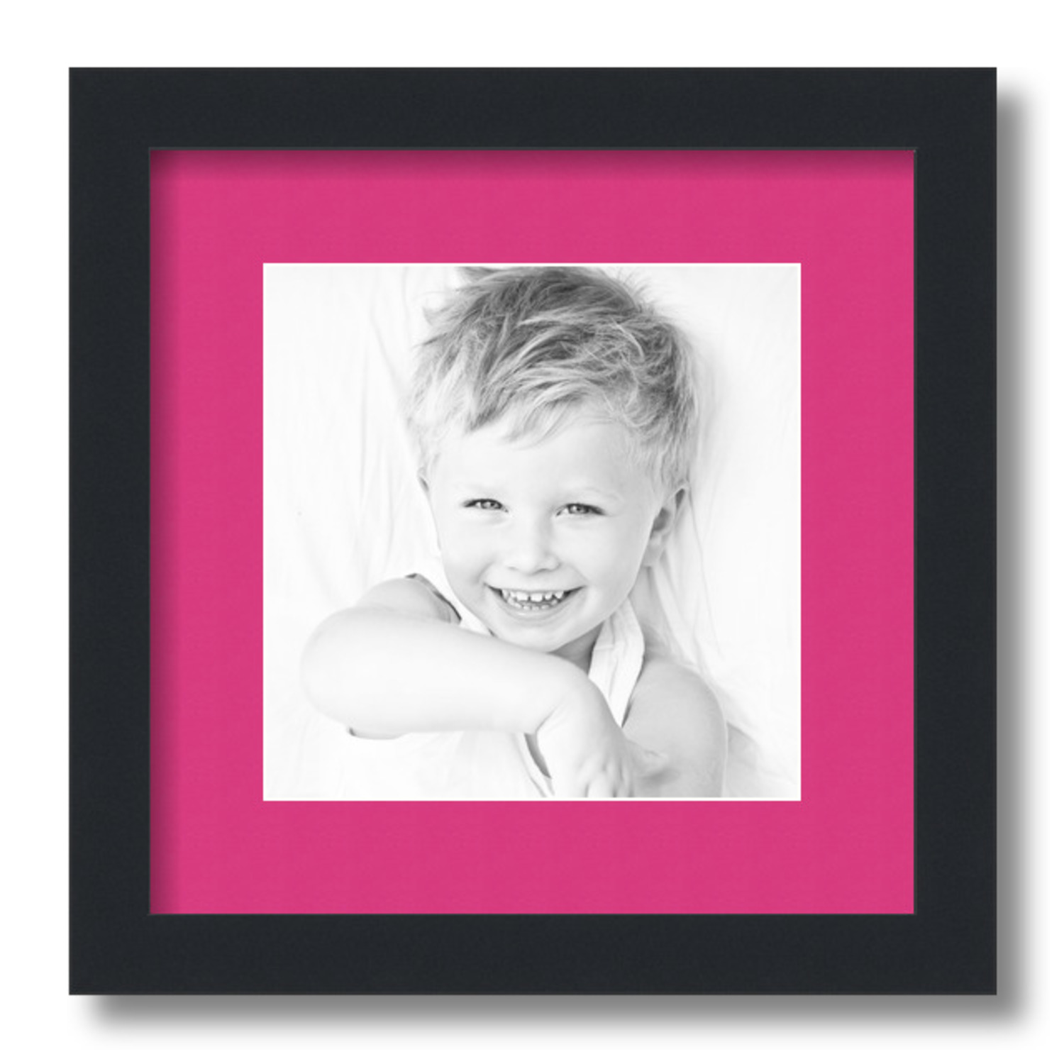 ArtToFrames Matted 12x12 Black Picture Frame with 2" Mat, 8x8 Opening 3926