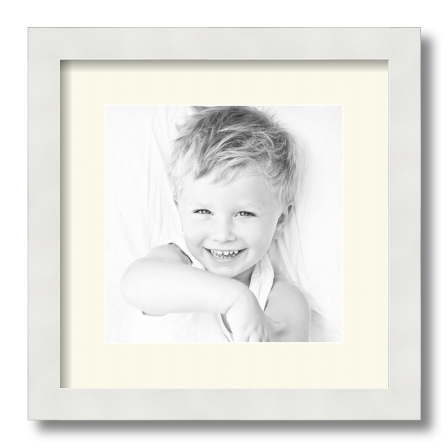 ArtToFrames Matted 13x13 White Picture Frame with 2" Mat, 9x9 Opening 3966