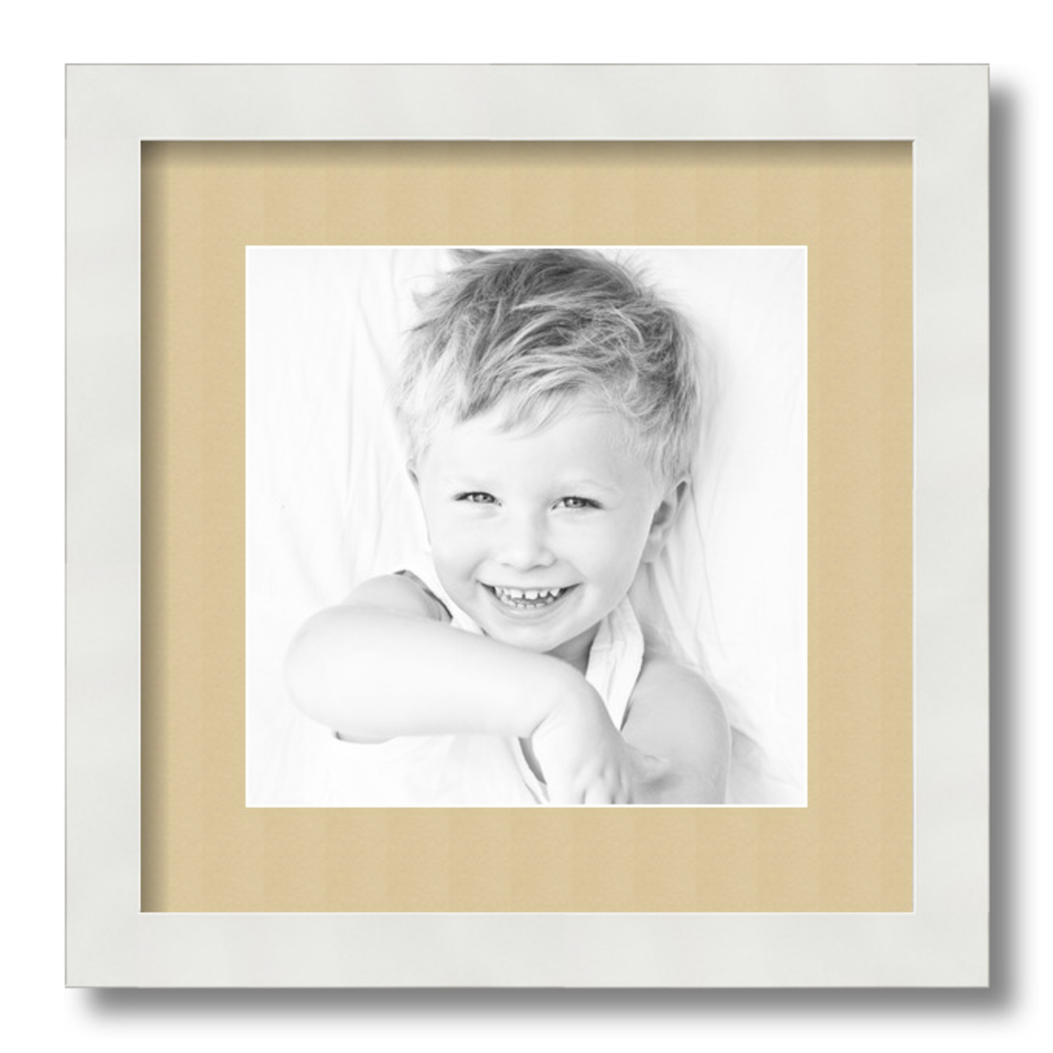 ArtToFrames Matted 13x13 White Picture Frame with 2" Mat, 9x9 Opening 3966