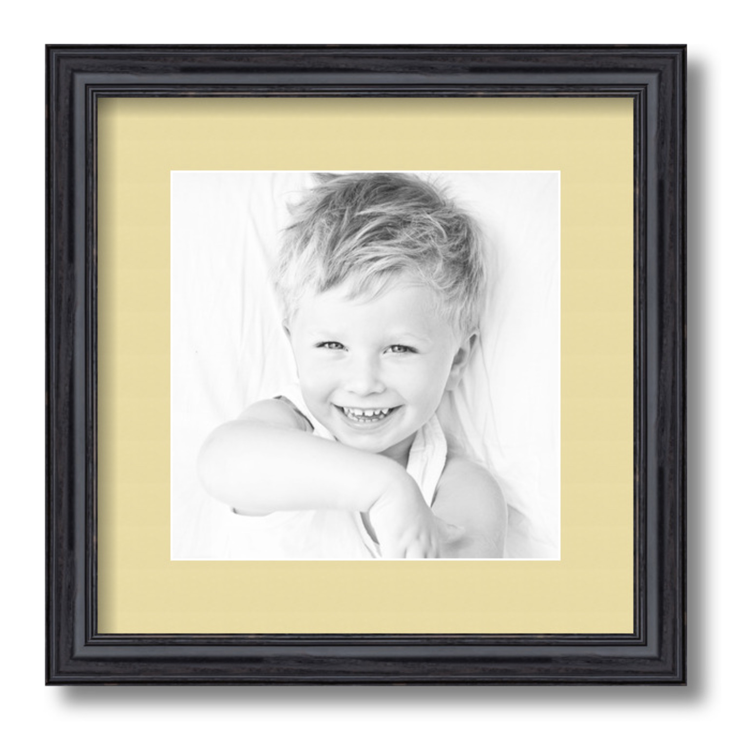 ArtToFrames Matted 13x13 Black Picture Frame with 2" Mat, 9x9 Opening 4083